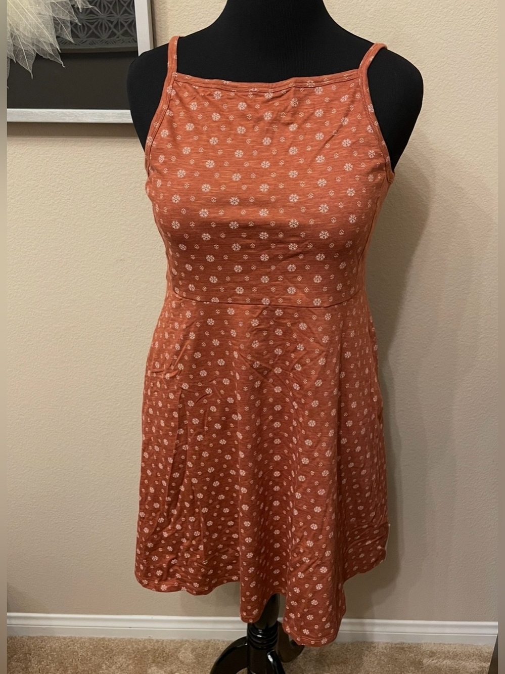 NWT! Toad&Co Samba Corfu Dress Sz XL Sleeveless Tank V Pockets Rust Pattern - Picture 2 of 8